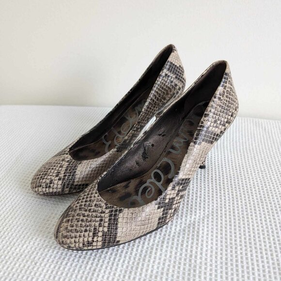 Sam Edelman Snakeskin Heels - Picture 2 of 4